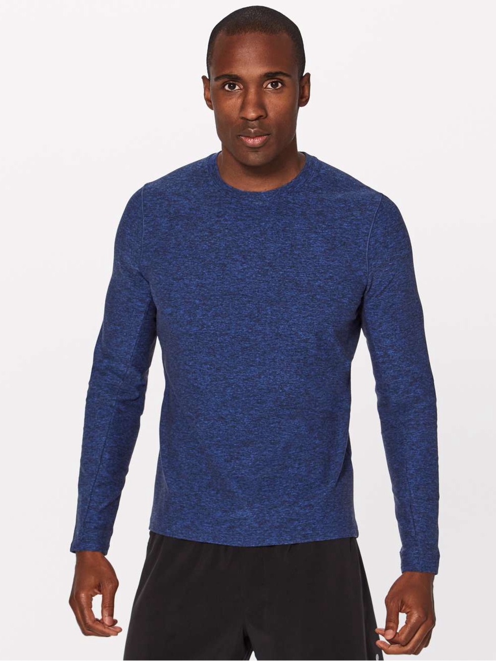 Lululemon Surge Warm Long Sleeve Running Shirt Heather Navy Blue Mens Medium